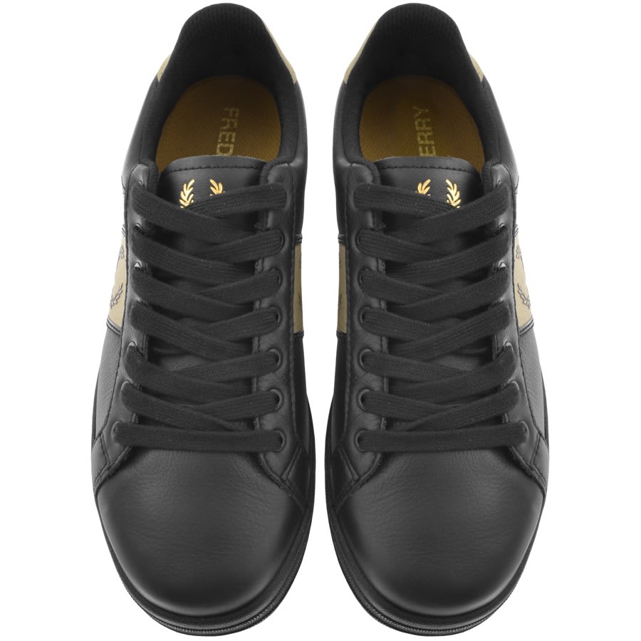 Fred Perry B721 Leather Trainers Black Mainline Menswear Denmark